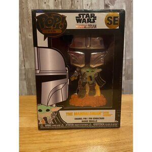 Funko POP! PIN Star Wars Mandalorian with Grogu CHROME Special Edition TARGET SE